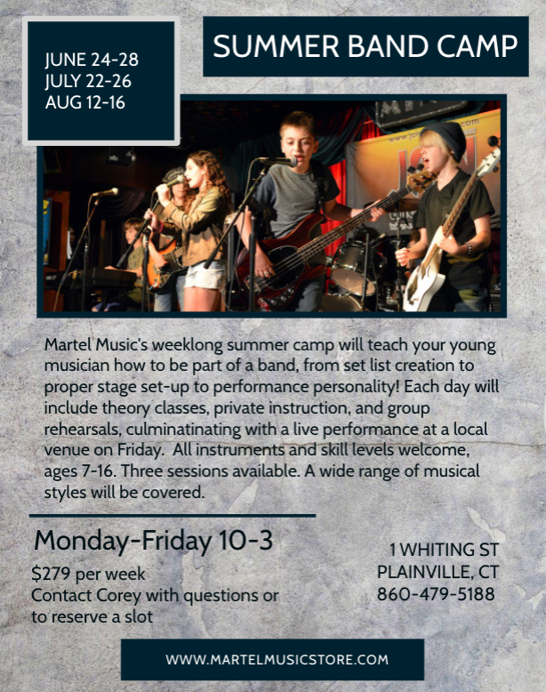 Summer Band Camp is here! 3 sessions available, book your place today!
