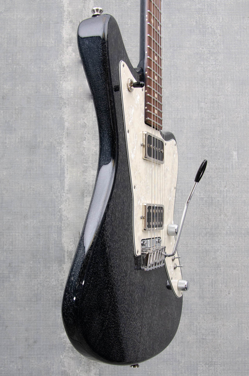 Used Tom Anderson Guitarworks Raven Superbird - Black w/ White Dog Hair