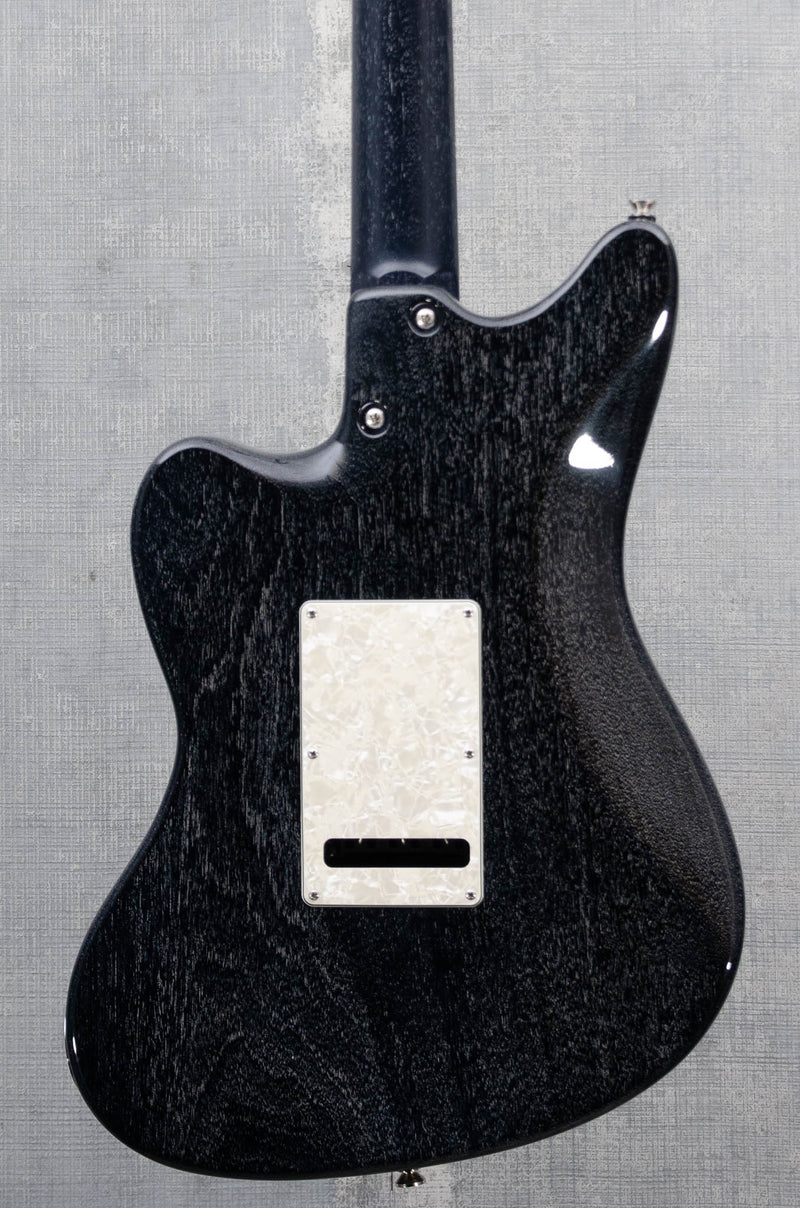 Used Tom Anderson Guitarworks Raven Superbird - Black w/ White Dog Hair
