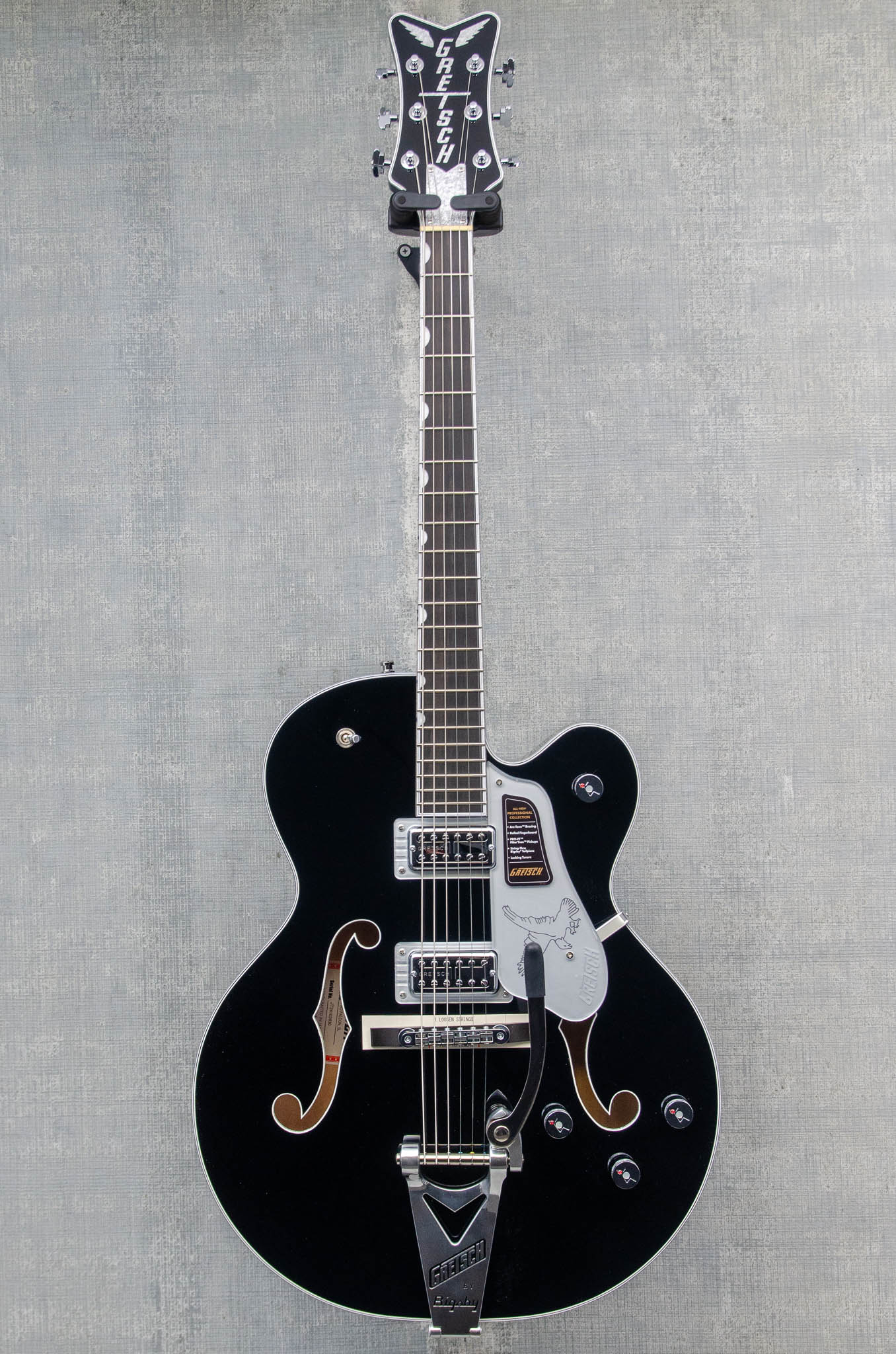 Gretsch Falcon Hollow Body with String-Thru Bigsby and Chrome Hardware Black