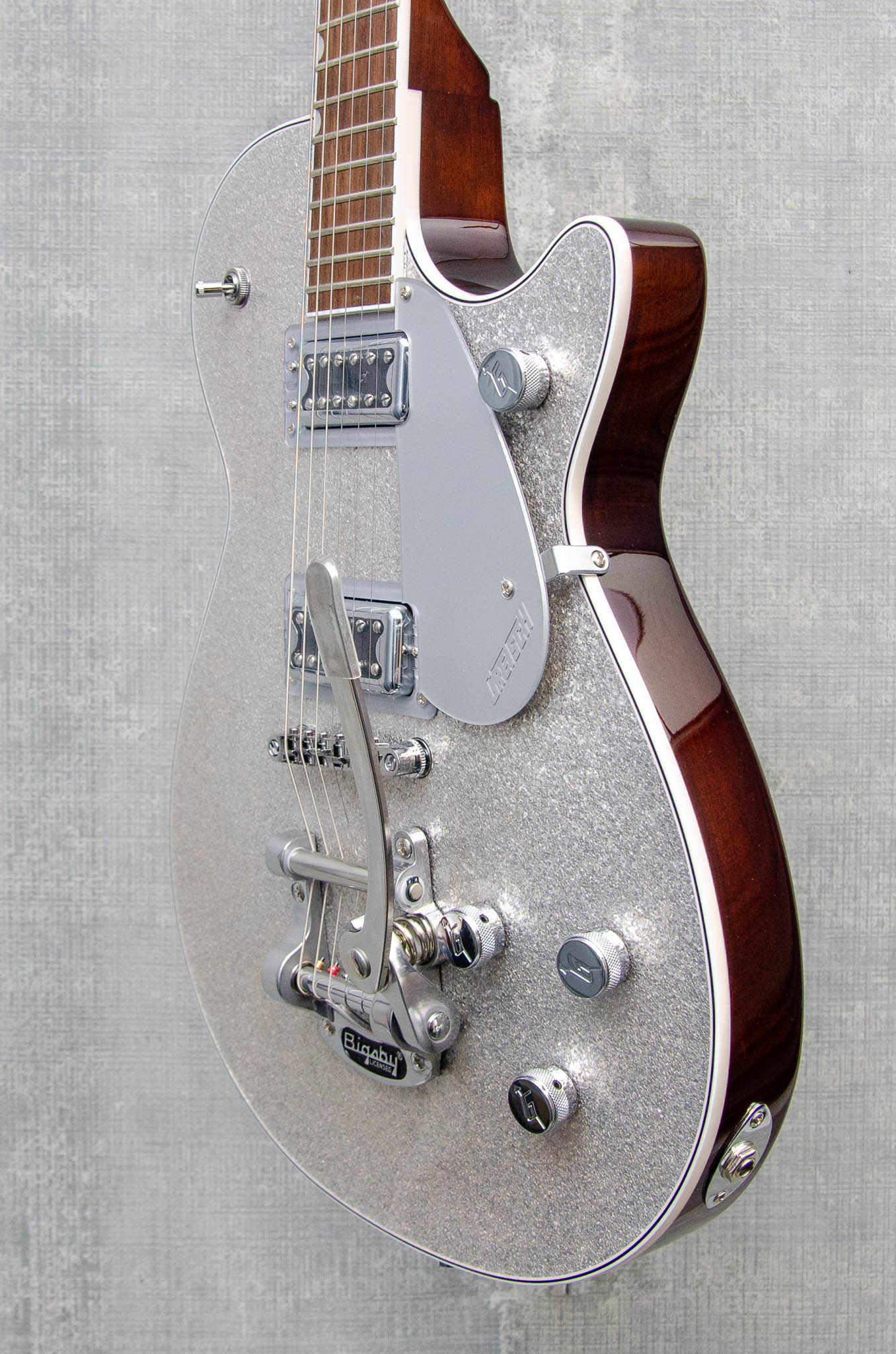 Gretsch G5230T Electromatic Sparkle Jet FT Single-Cut with Bigsby Silver Sparkle