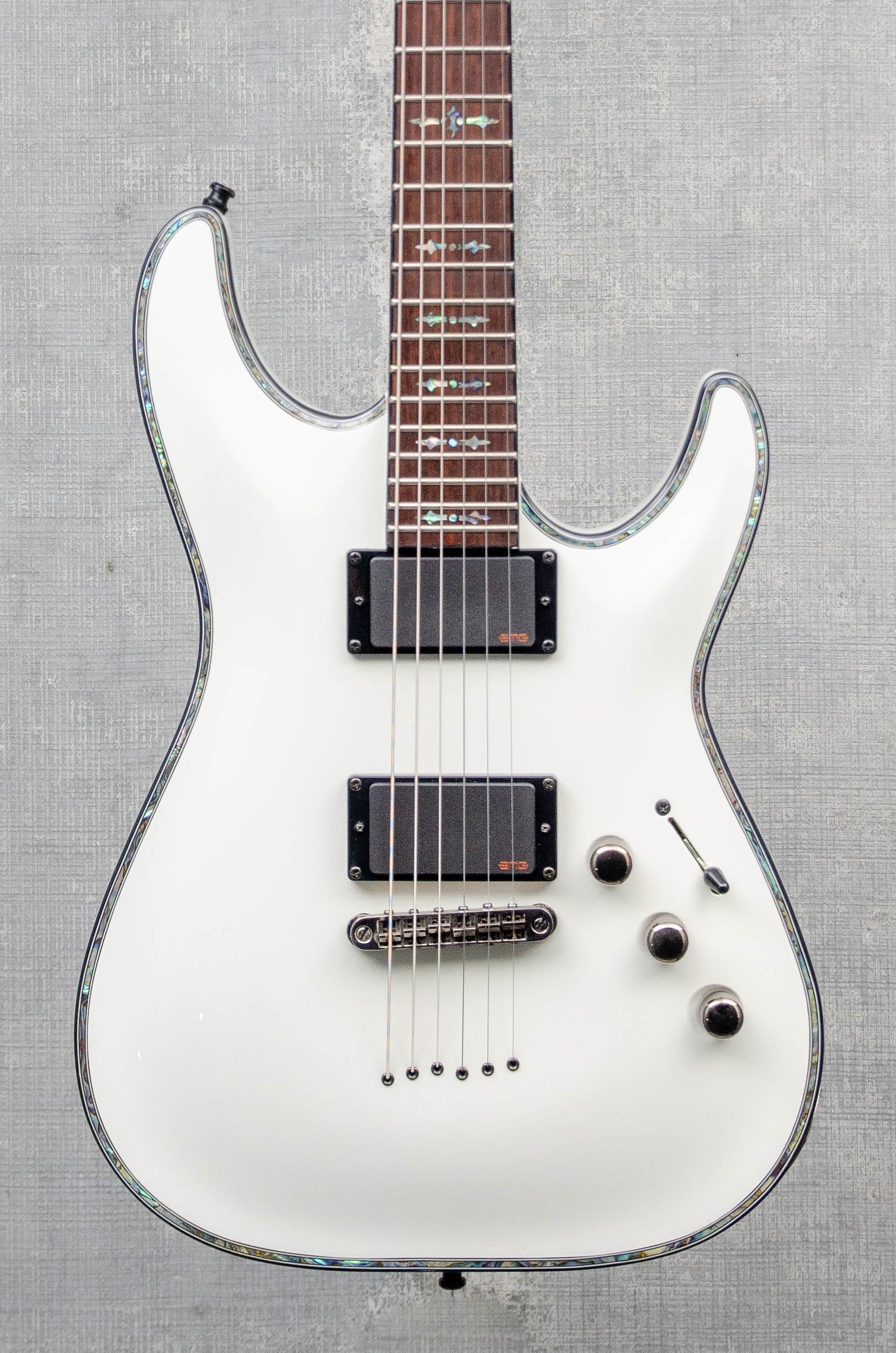 Used Schecter C-1 Hellraiser - White (w/ Case)
