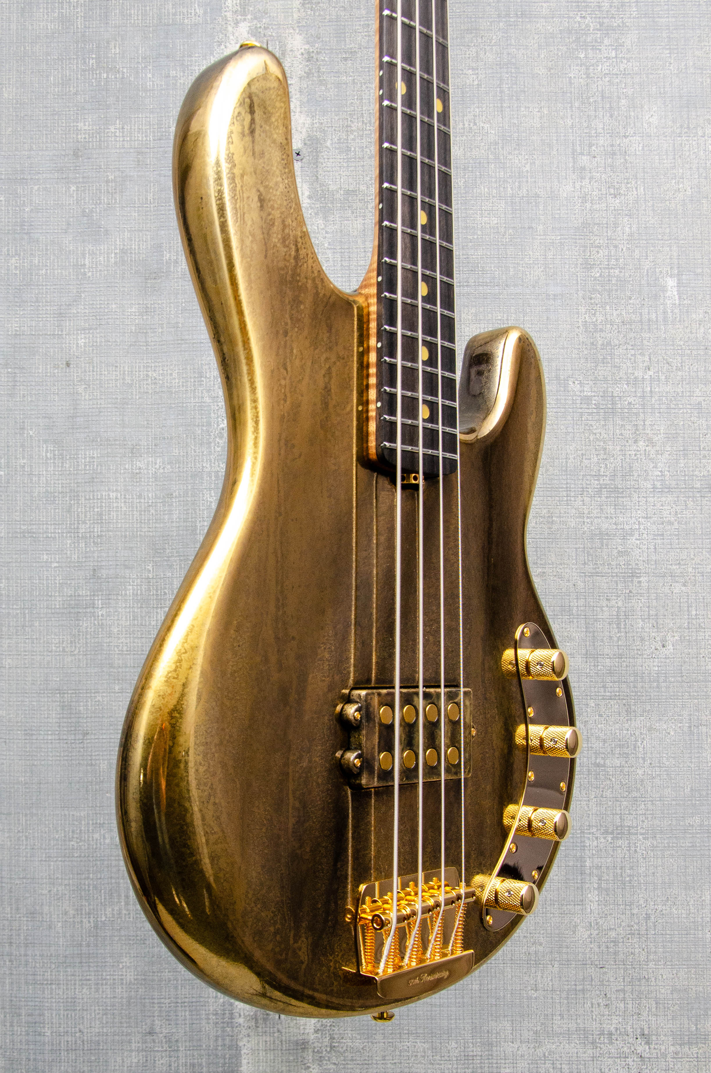 Ernie Ball Music Man StingRay 50th Anniversary Molten Gold Bass - In Stock!