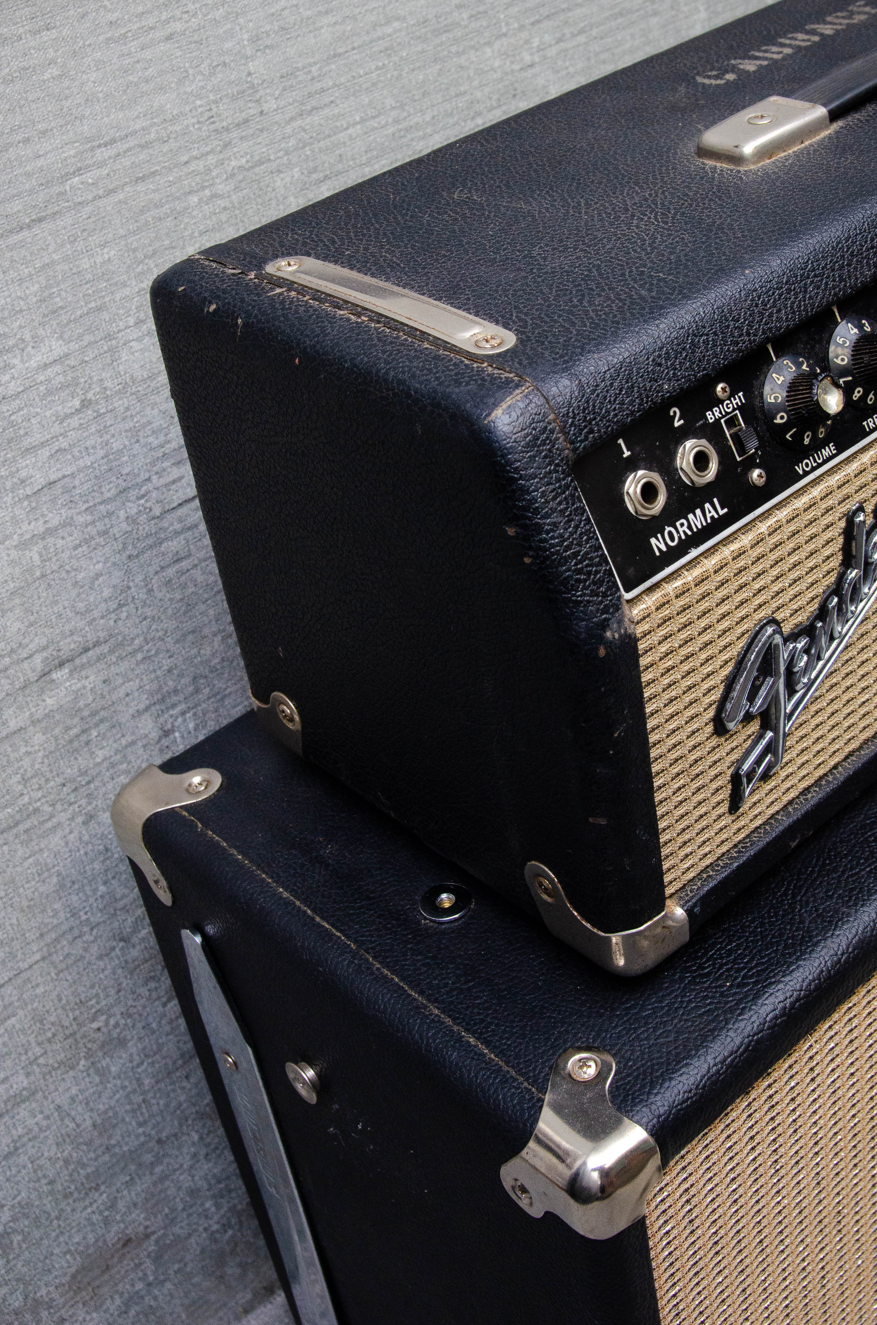 Used Fender Tremolux 35-Watt Head and Piggyback 2x10 Cabinet (1966) (AB763)