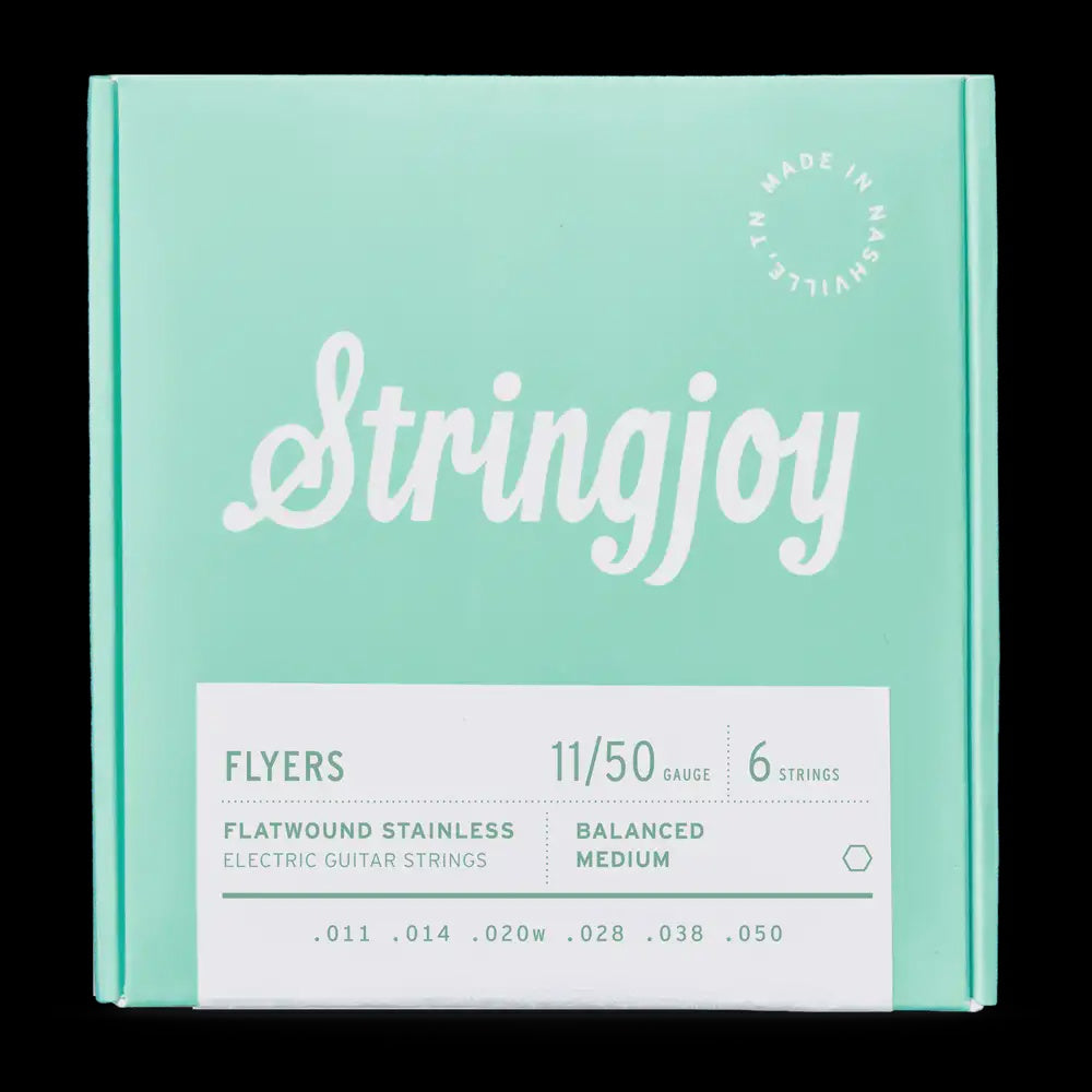 Stringjoy Flyers 11-50 Balanced Medium Gauge Flyers - Flatwound Stainless Electric Guitar Strings