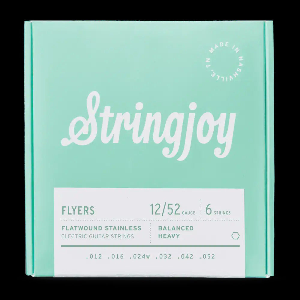 Stringjoy Flyers 12-52 Balanced Heavy Gauge Flyers - Flatwound Stainless Electric Guitar Strings
