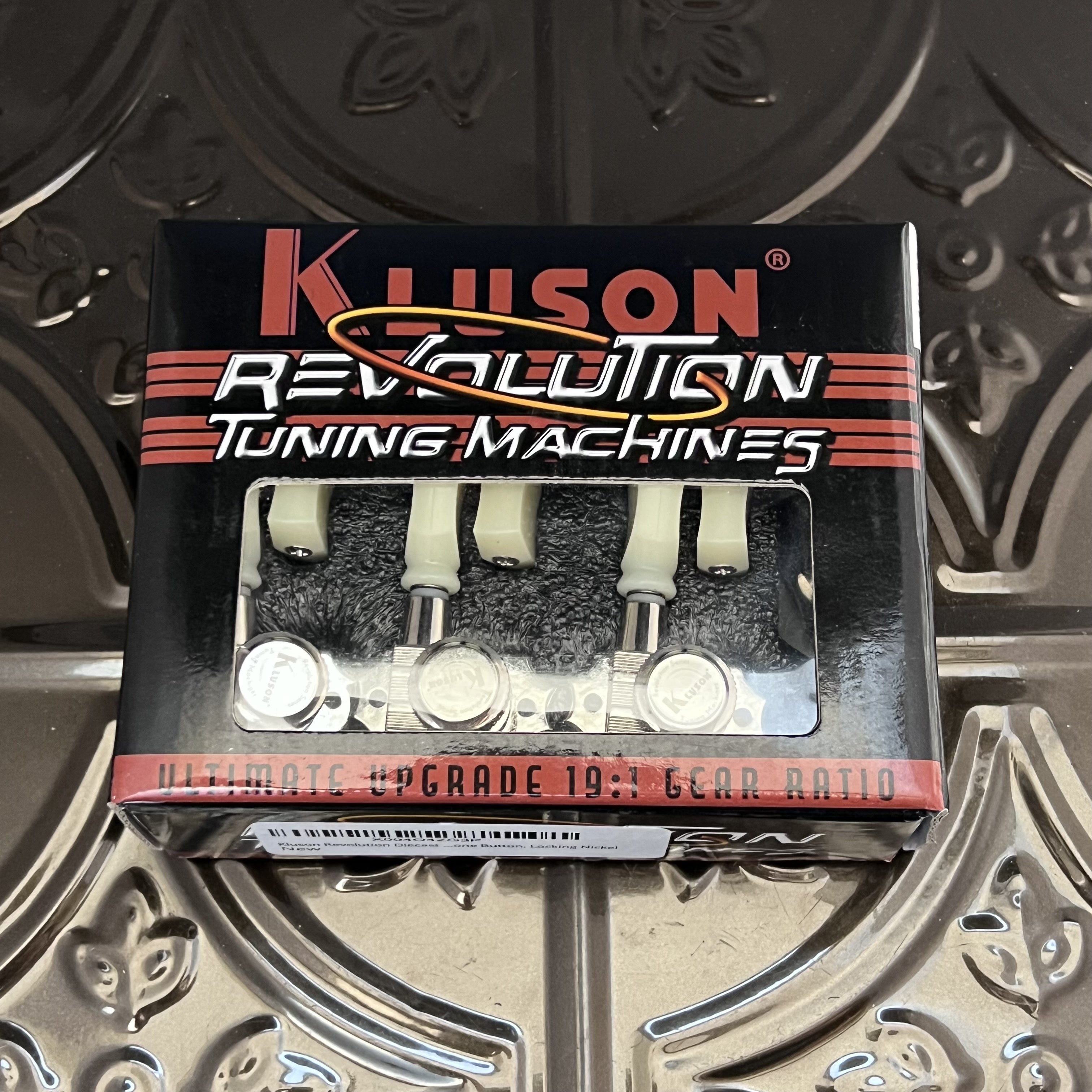 Kluson 3+3 Locking Revolution Series G-Mount Tuners - Nickel (KRGL-3-NP)