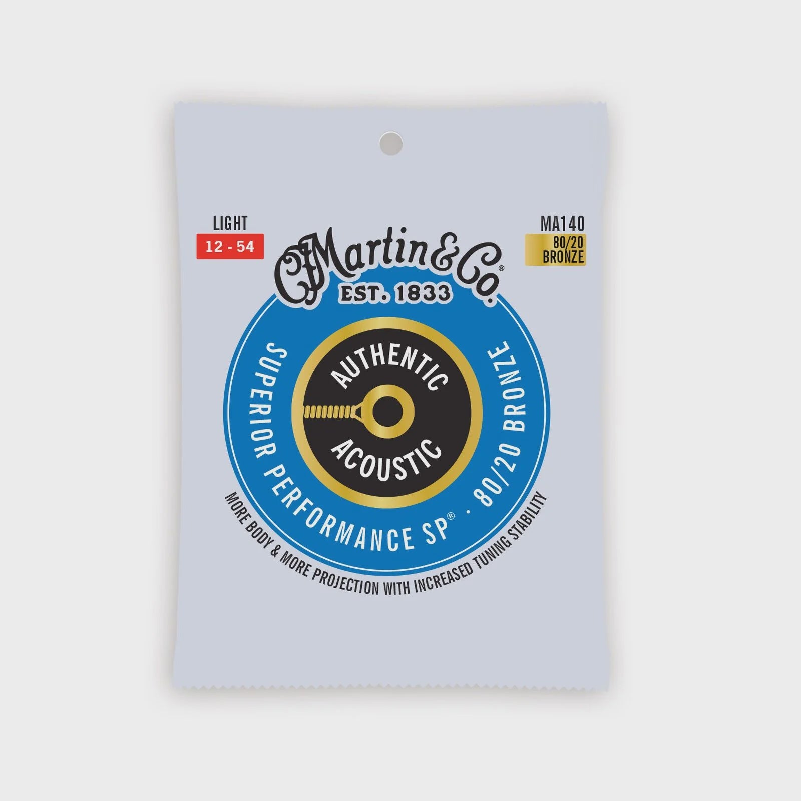 Martin Authentic Acoustic SP Light 12-54 Guitar Strings 80/20 Bronze
