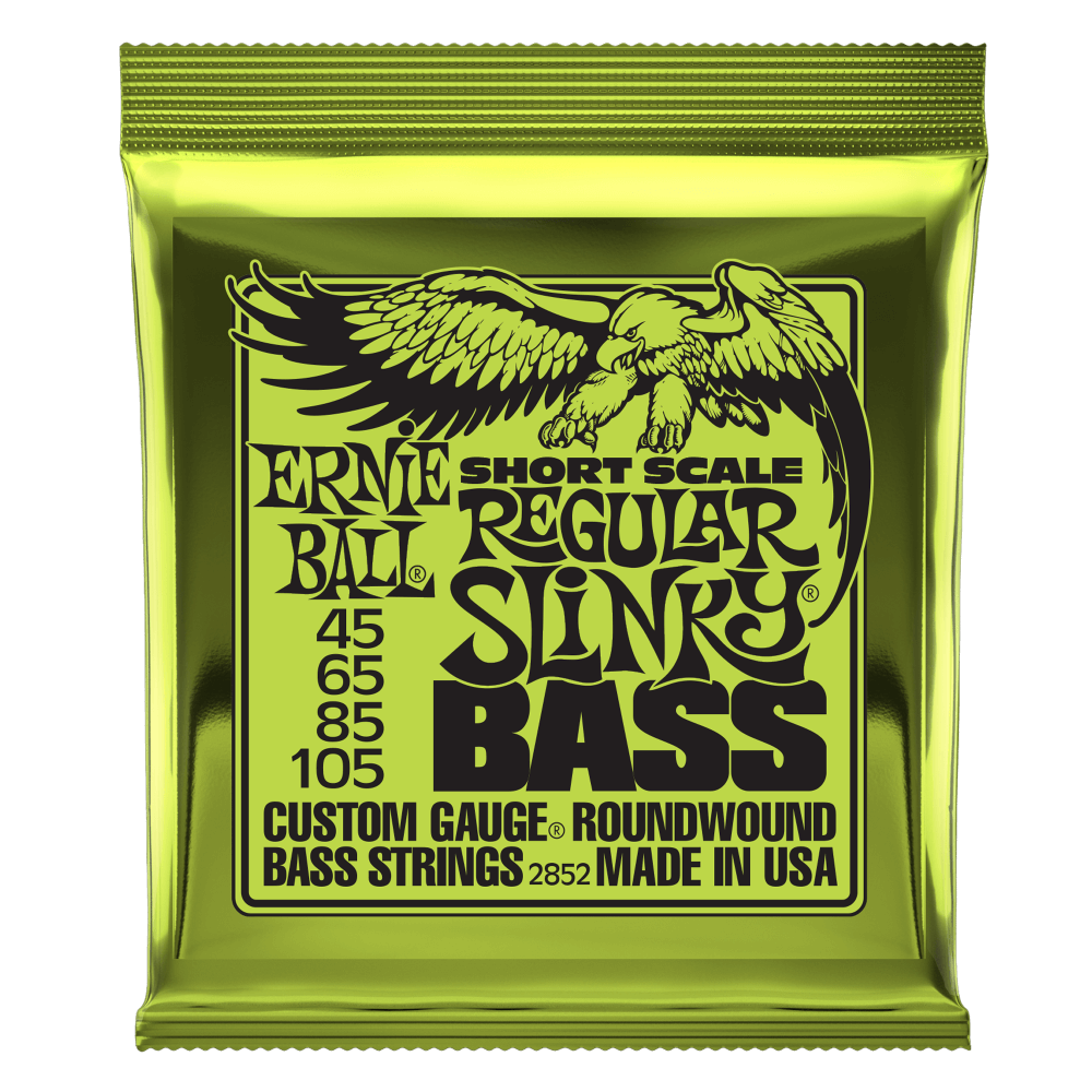 Ernie Ball Regular Slinky Nickel Wound Short Scale Electric Bass Strings 45-105 Gauge