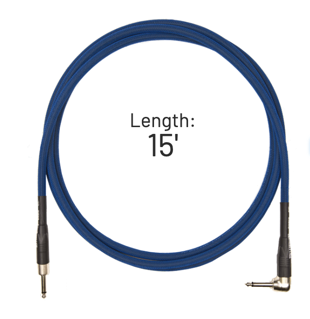 Rattlesnake Cable 15' Standard in Blue - Mixed Plugs