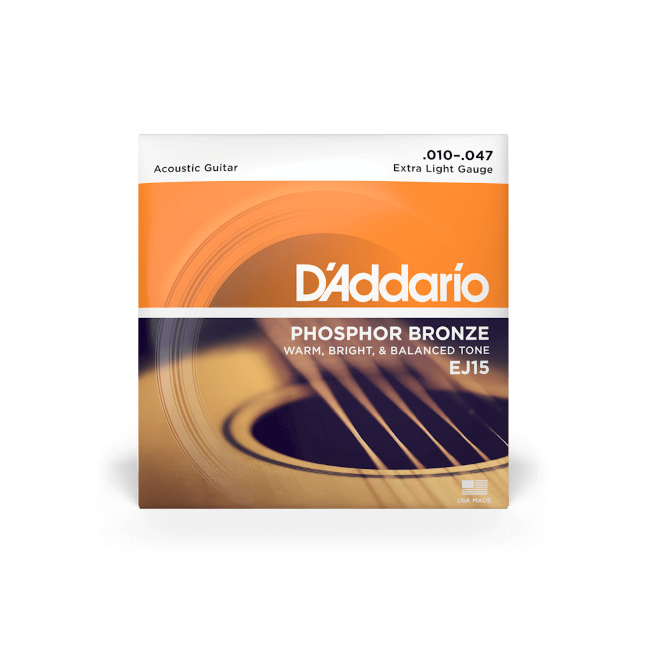 D'Addario EJ10 10-47 Extra Light, Phosphor Bronze Acoustic Guitar Strings