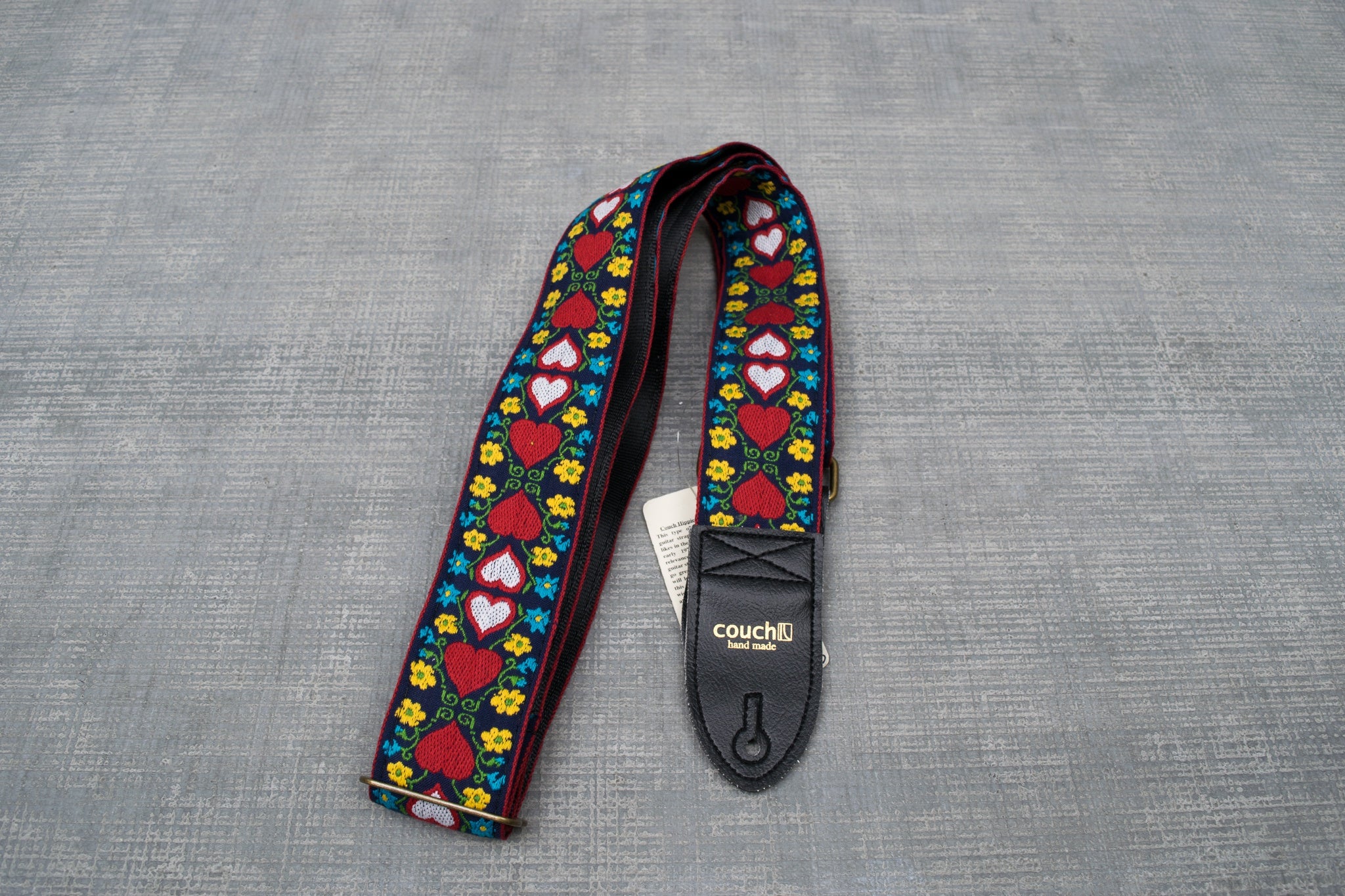 Buckskin Hendrix Woven Guitar Strap Made Of Recycled Seatbelt and Vegan  Leather
