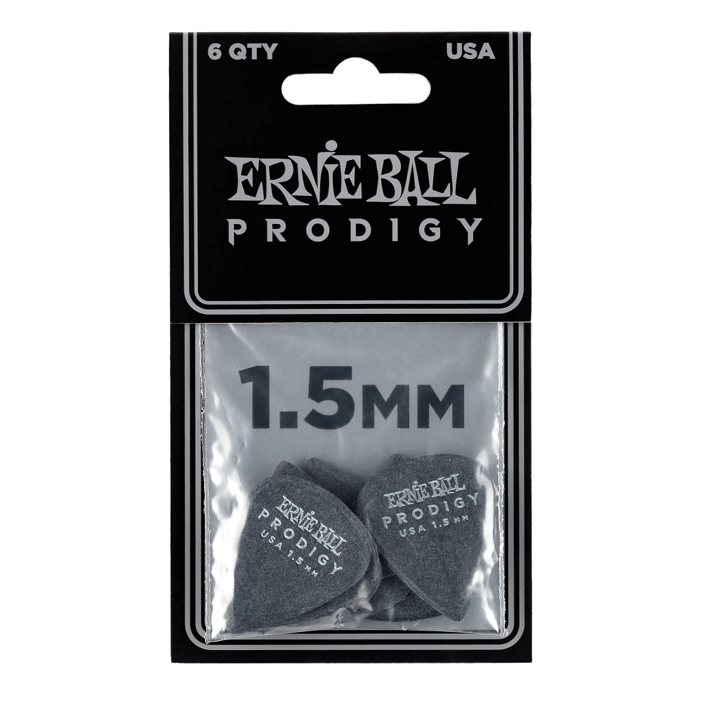 Ernie Ball 1.5MM Black Standard Prodigy Picks 6-Pack