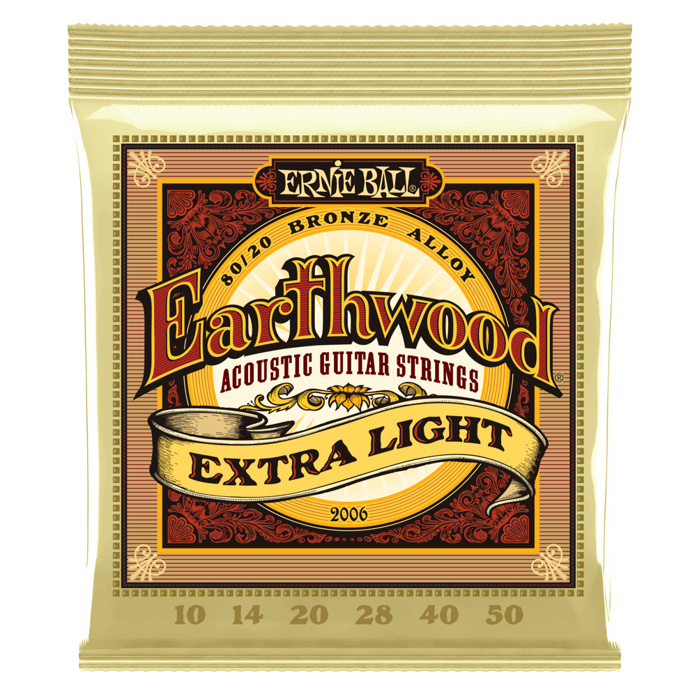 Ernie Ball Earthwood Extra Light 80/20 Bronze Acoustic Strings 10-50