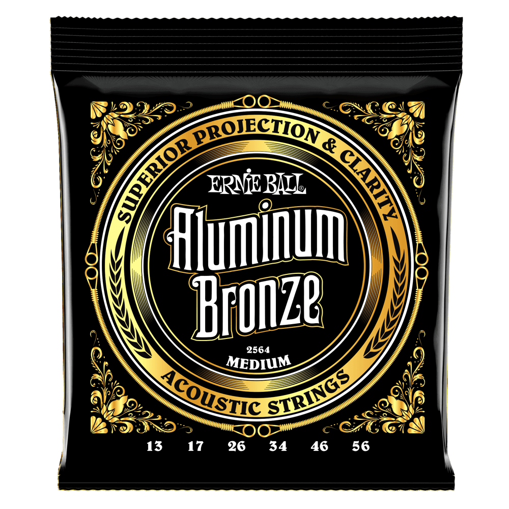 Ernie Ball Medium Aluminum Bronze Acoustic Strings 13-56