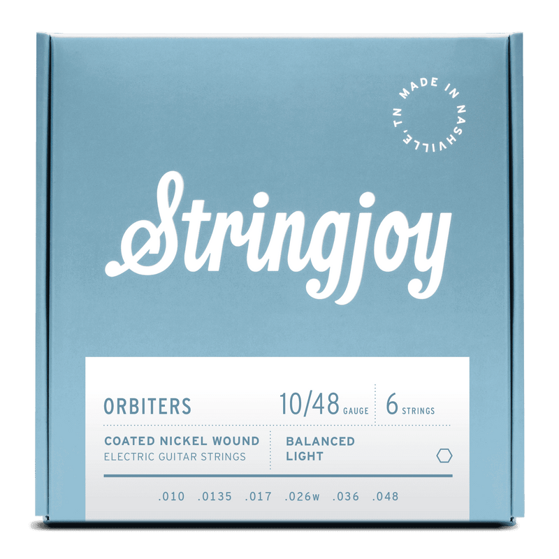 Stringjoy Orbiters Balanced Light Gauge 10-48 Coated Nickel Wound Electric Guitar Strings