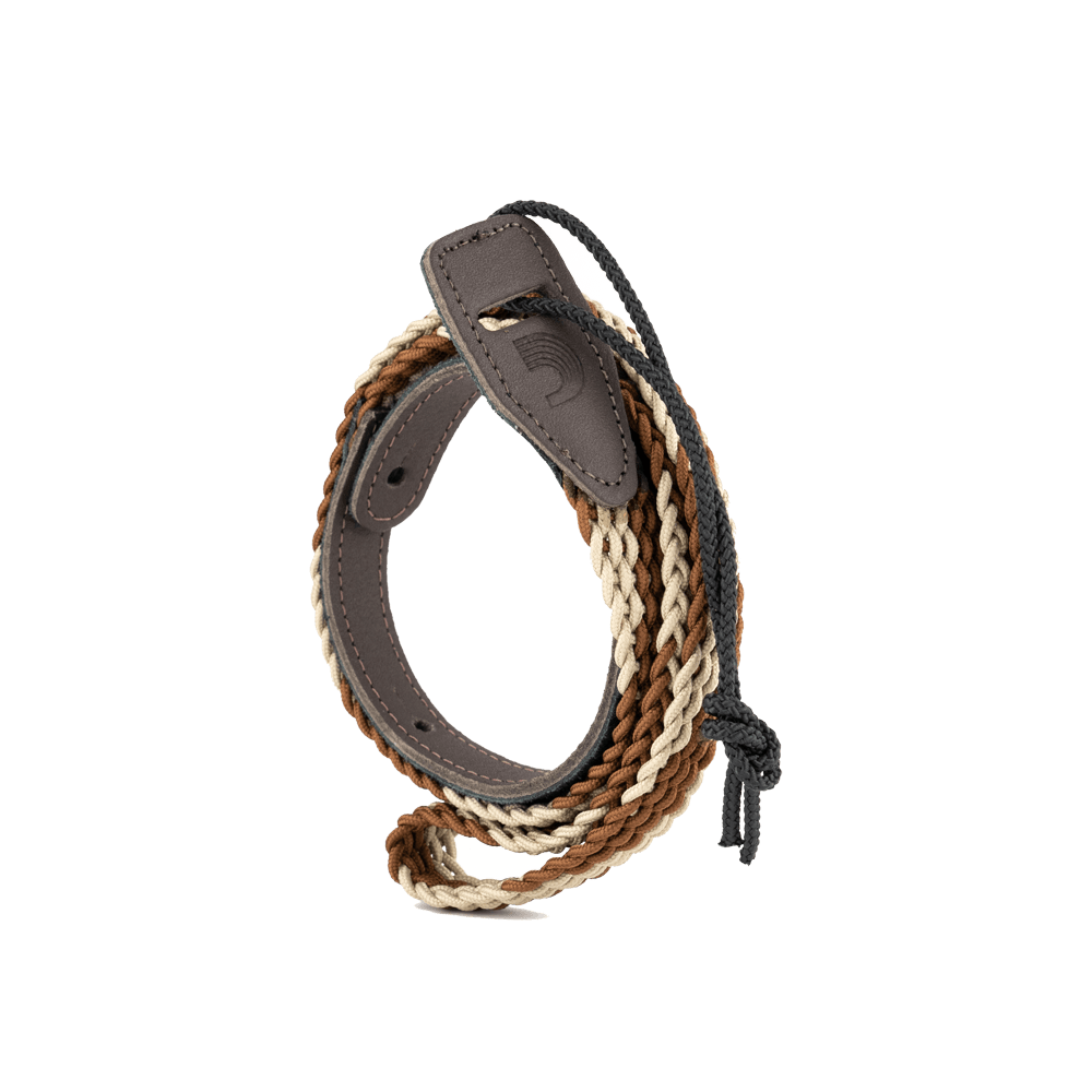 D'Addario Mandolin Strap Braided Brown