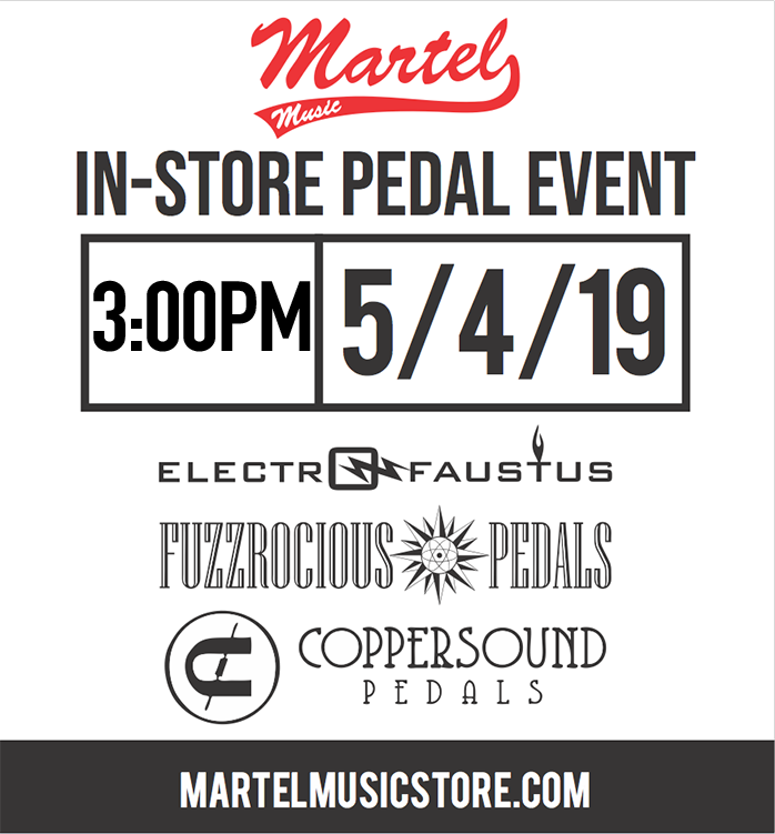 Pedal Daze. In-store pedal event with Fuzzrocious, Electro-Faustus & Coppersound!