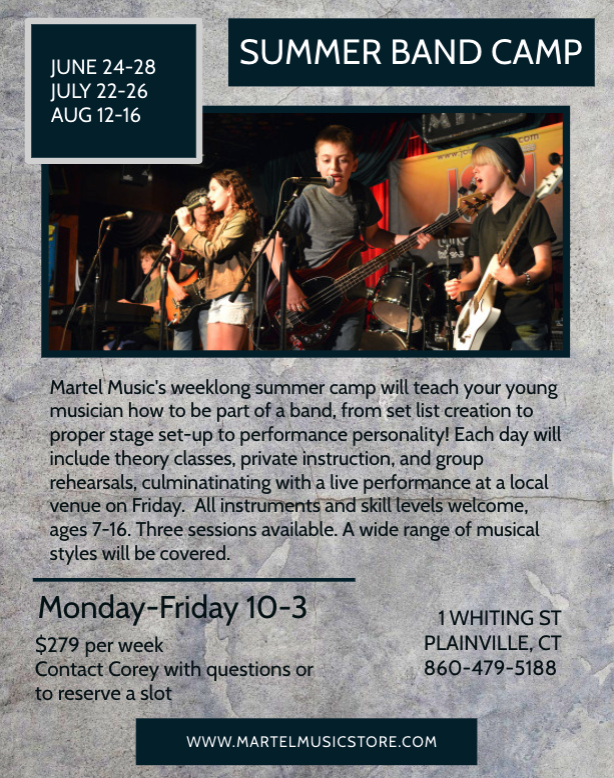 Summer Band Camp is here!  3 sessions available, book your place today!