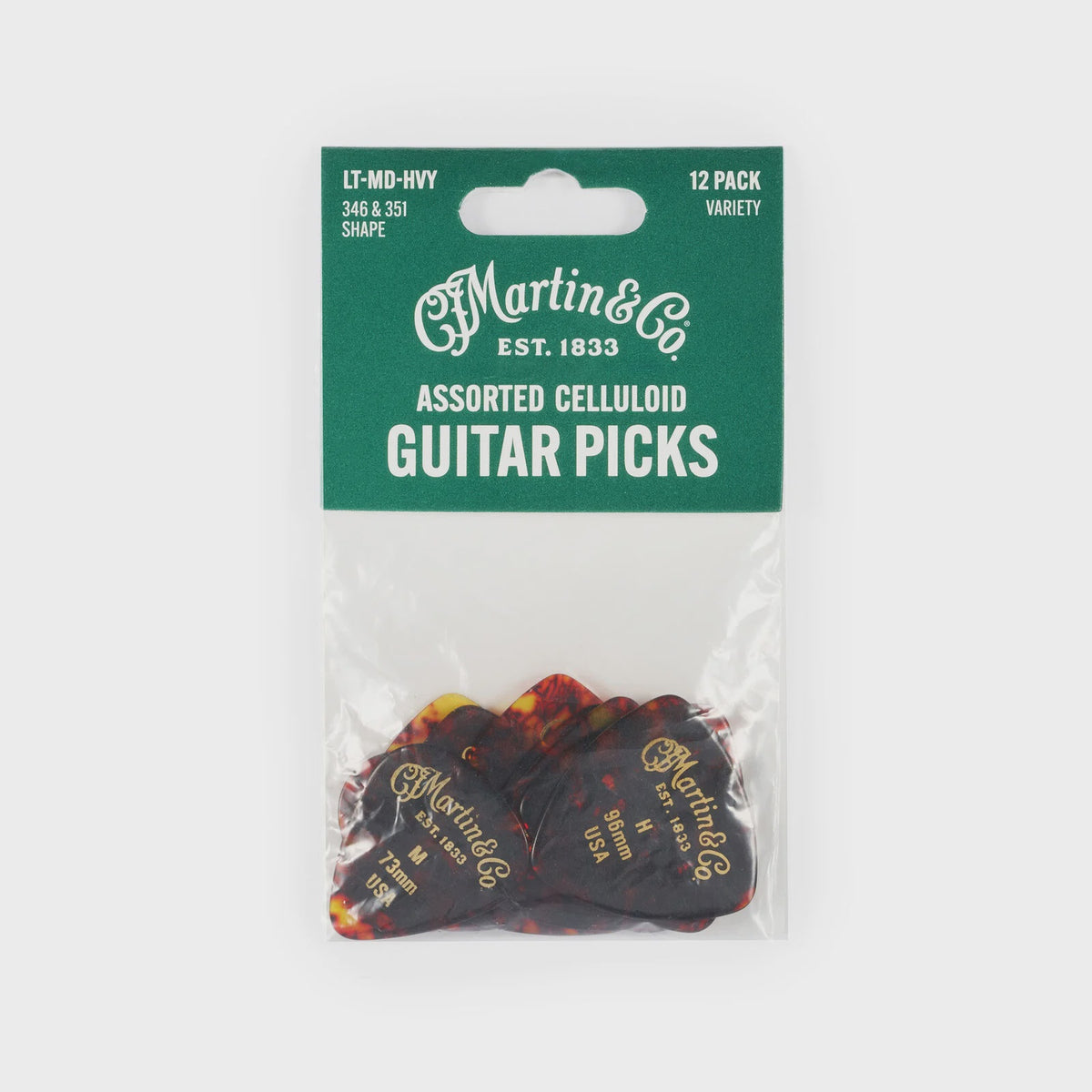 Martin & Co Pick 12Pk Faux Tortoise Lt/M/Hv
