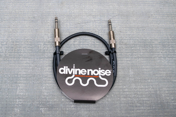 Divine Noise 2.5ft Black Cable TRS Stereo Straight Ends
