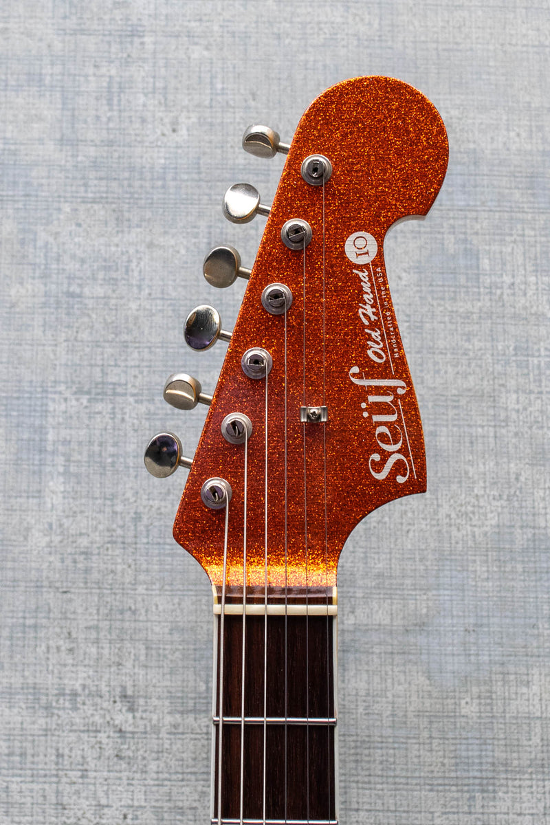 Seuf Guitars Old Hand 10 (OH-10)- Tangerine Sparkle (Matching Headstock)