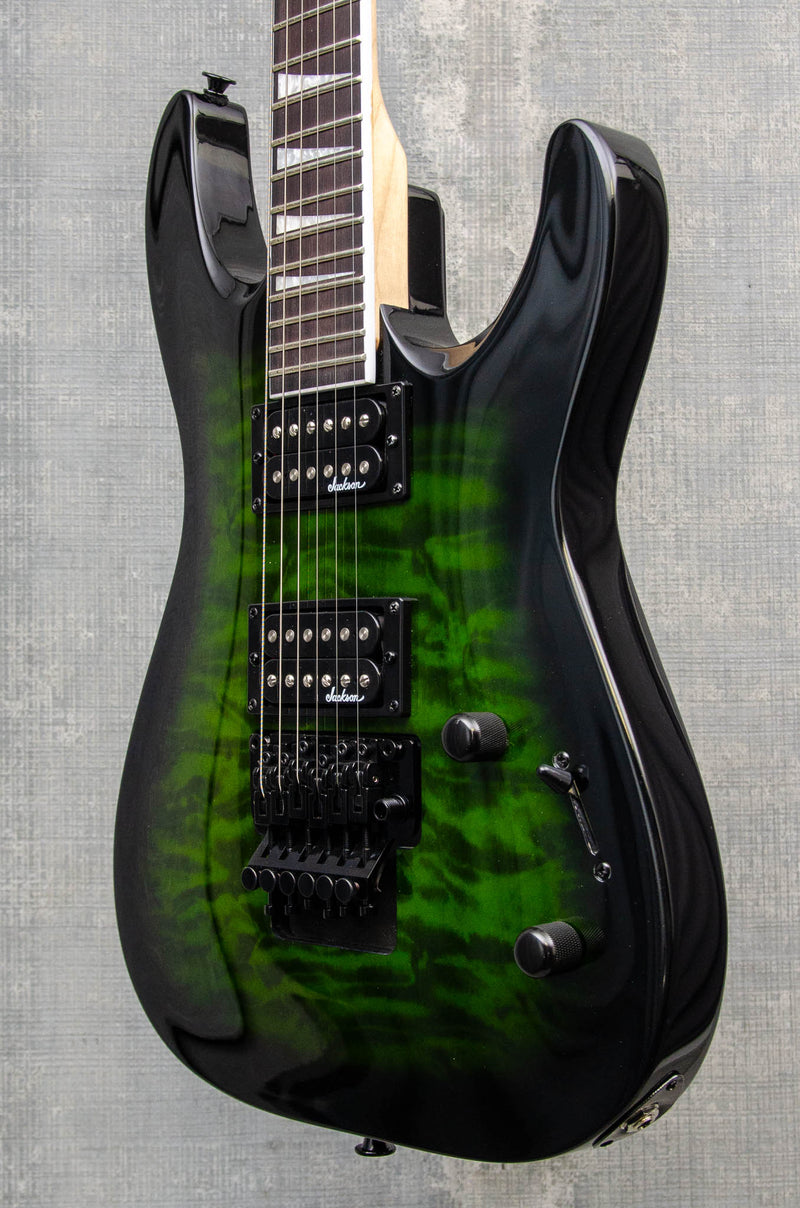 Used Jackson Dinky Arch Top JS32Q DKA - Transparent Green Burst