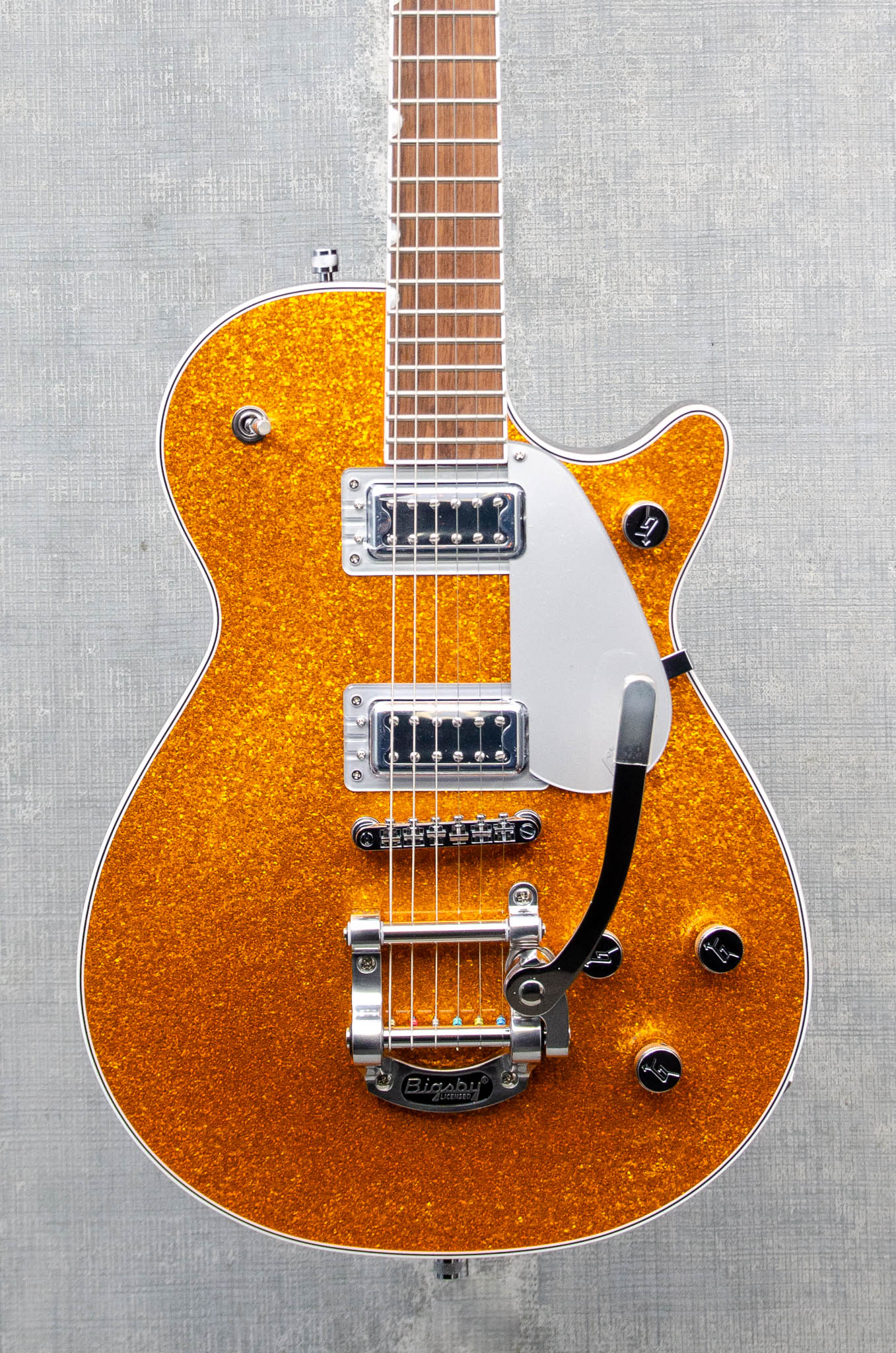 Used Gretsch G5230T Electromatic Sparkle Jet FT Single-Cut with Bigsby Gold Sparkle Demo Model