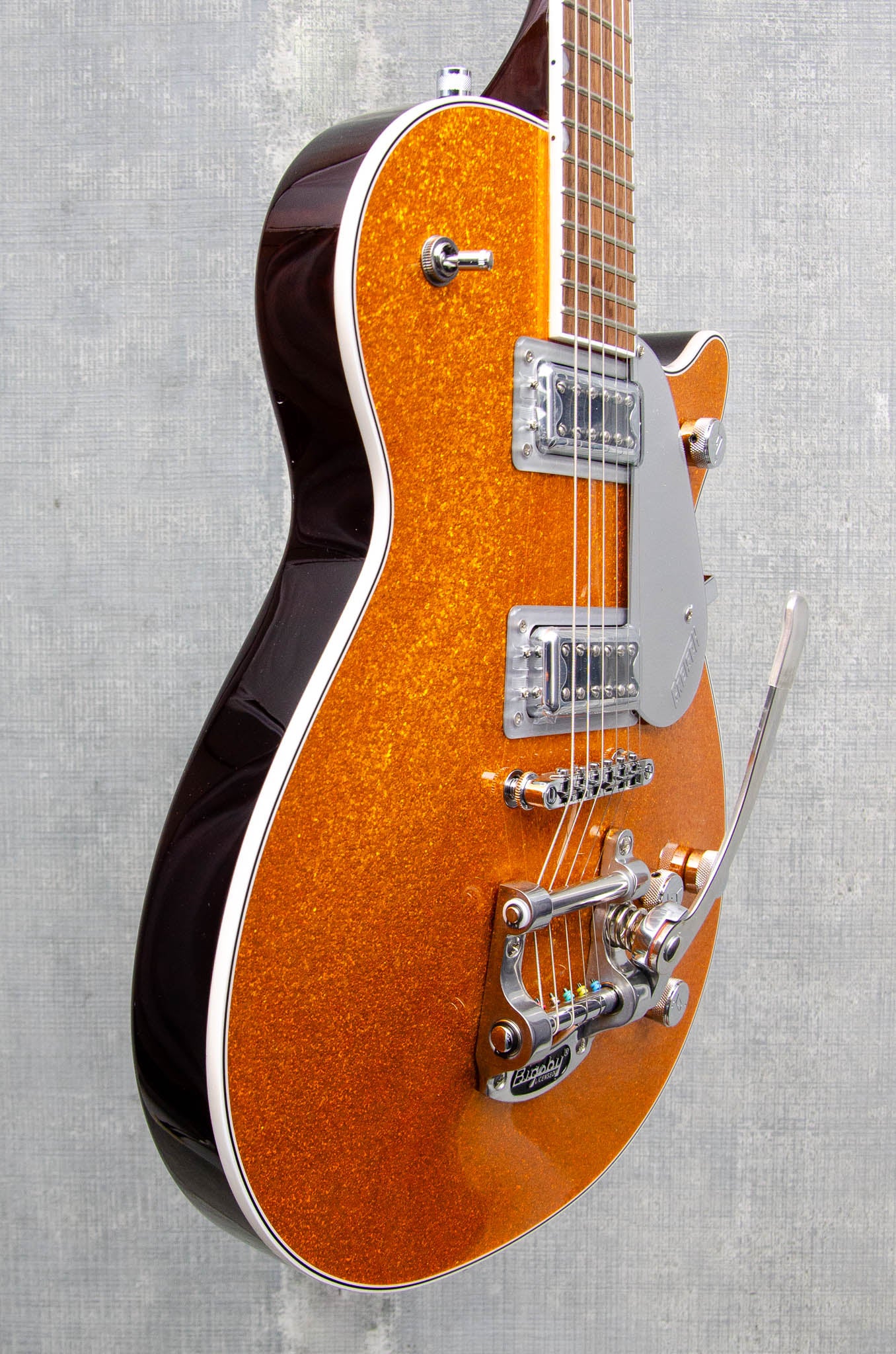 Used Gretsch G5230T Electromatic Sparkle Jet FT Single-Cut with Bigsby Gold Sparkle Demo Model