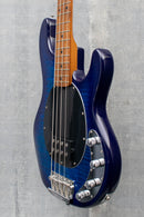 Used Sterling by Music Man StingRay RAY34 Flame Maple Neptune Blue