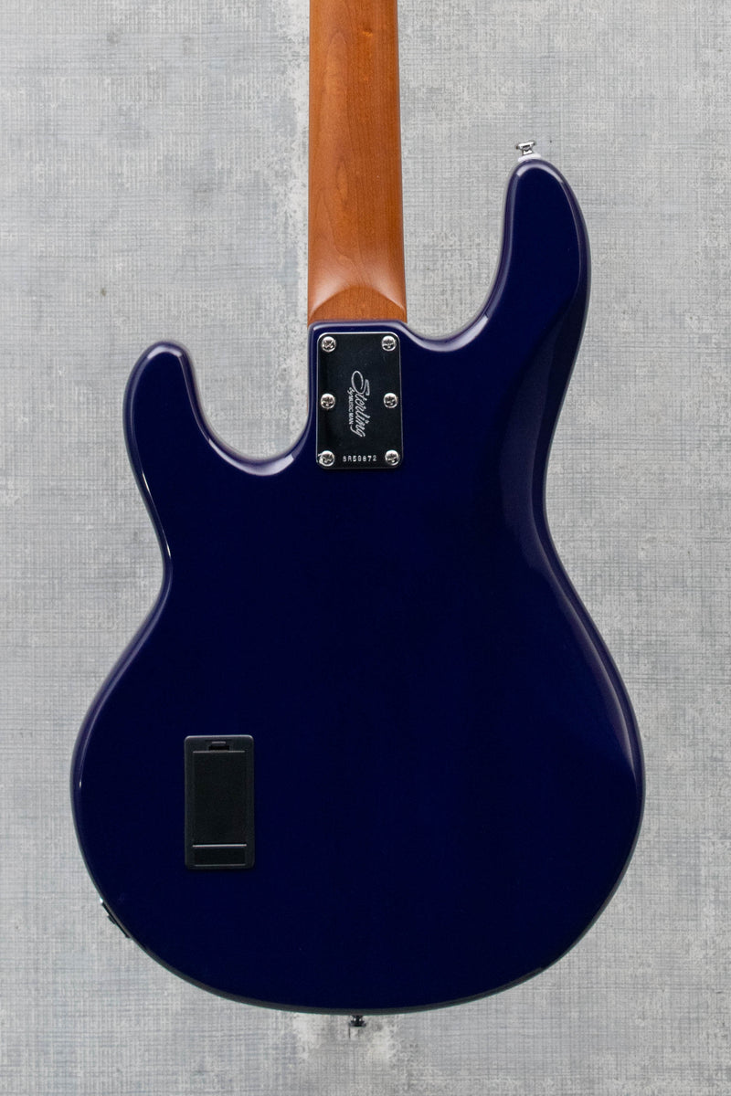 Used Sterling by Music Man StingRay RAY34 Flame Maple Neptune Blue