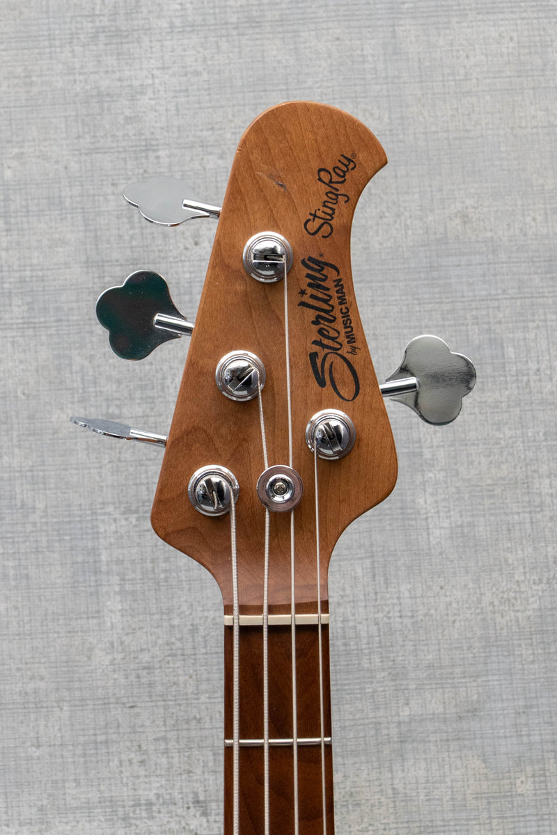 Used Sterling by Music Man StingRay RAY34 Flame Maple Neptune Blue