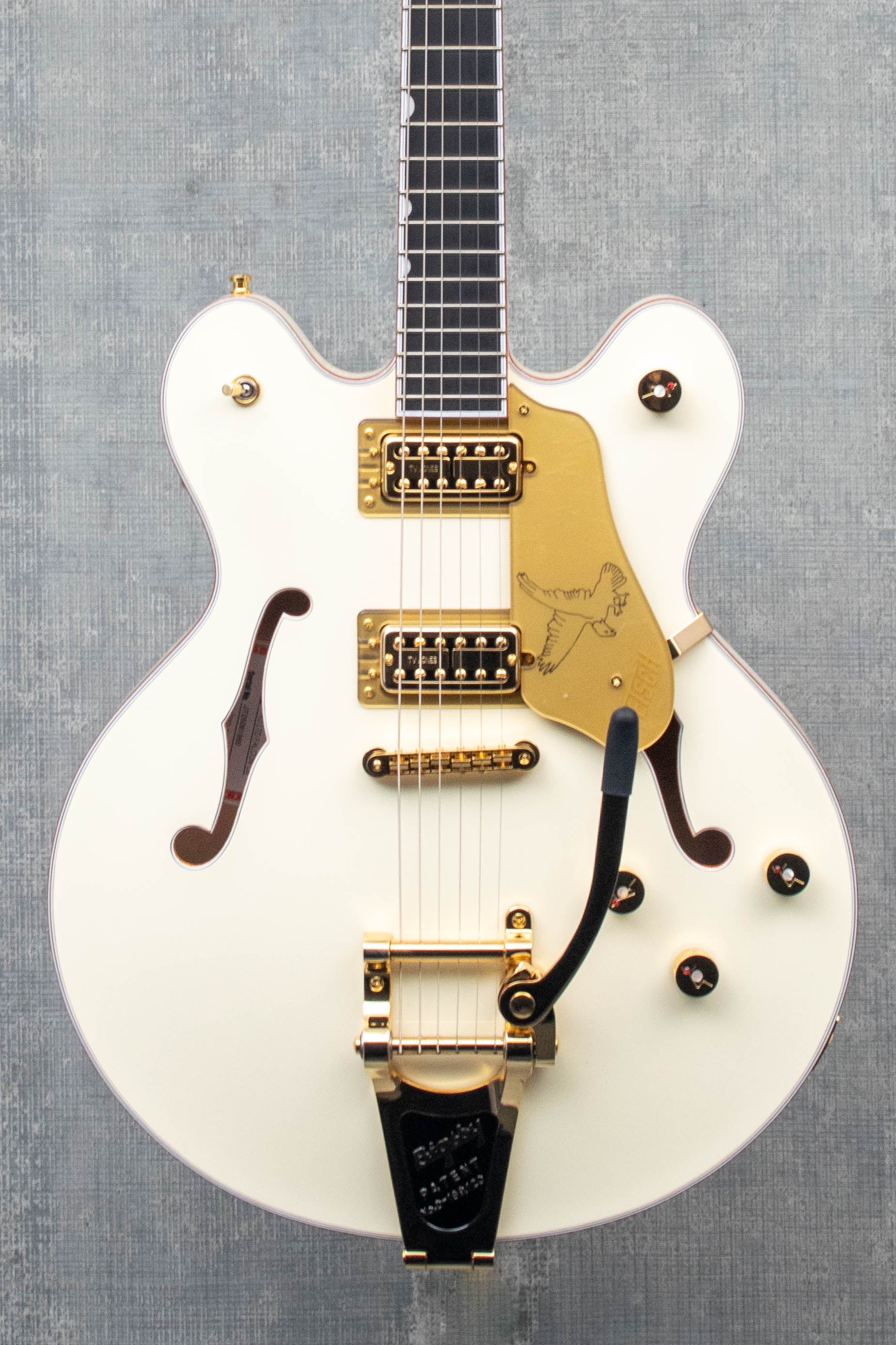 Gretsch Falcon Center Block LTD with String-Thru Bigsby and Gold Hardware Vintage White Guitar