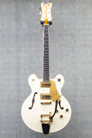 Gretsch Falcon Center Block LTD with String-Thru Bigsby and Gold Hardware Vintage White Guitar