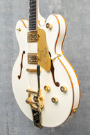 Gretsch Falcon Center Block LTD with String-Thru Bigsby and Gold Hardware Vintage White Guitar