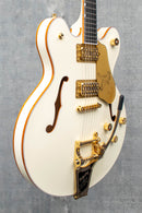 Gretsch Falcon Center Block LTD with String-Thru Bigsby and Gold Hardware Vintage White Guitar