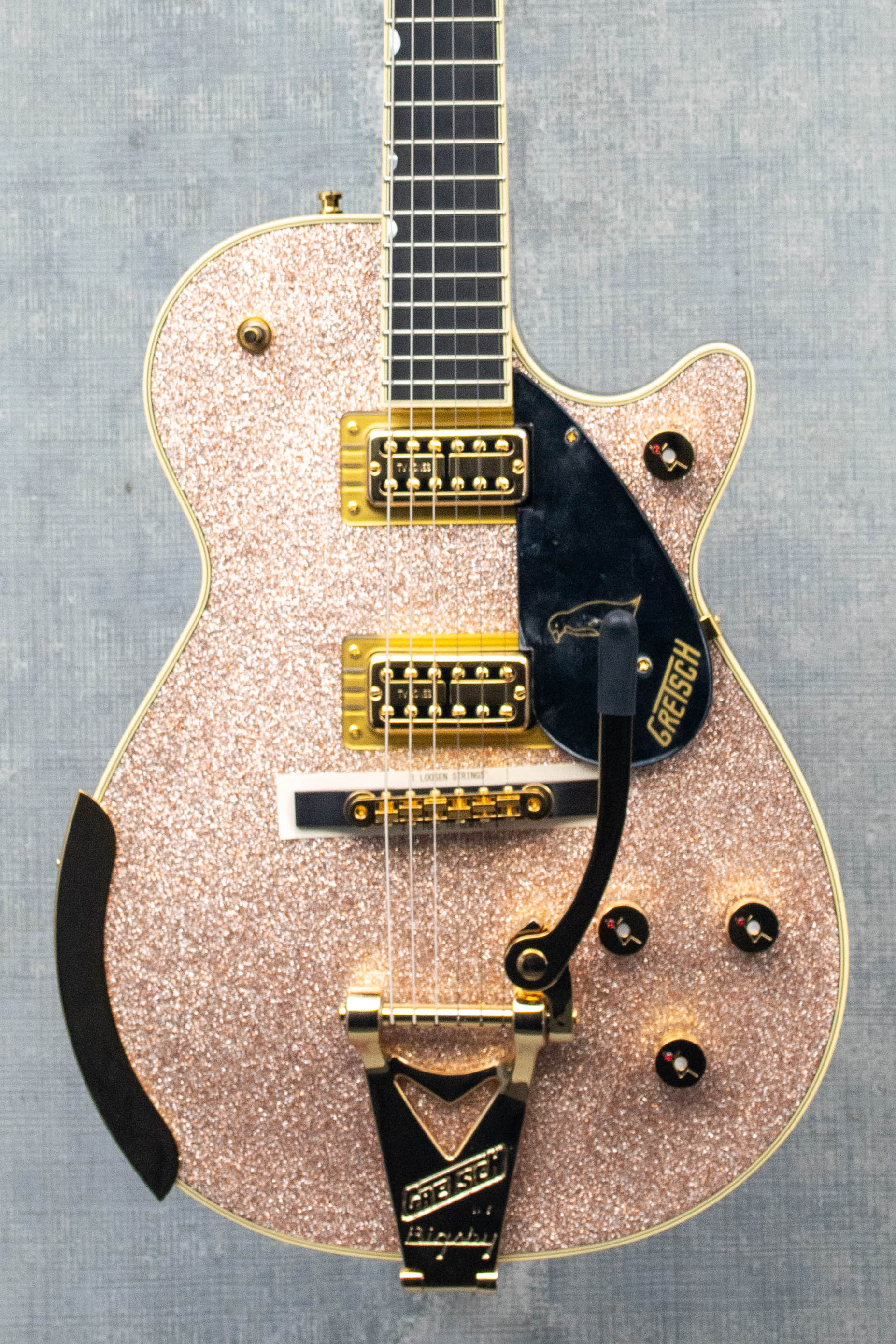 Gretsch Limited Edition Penguin with String-Thru Bigsby Champagne Sparkle