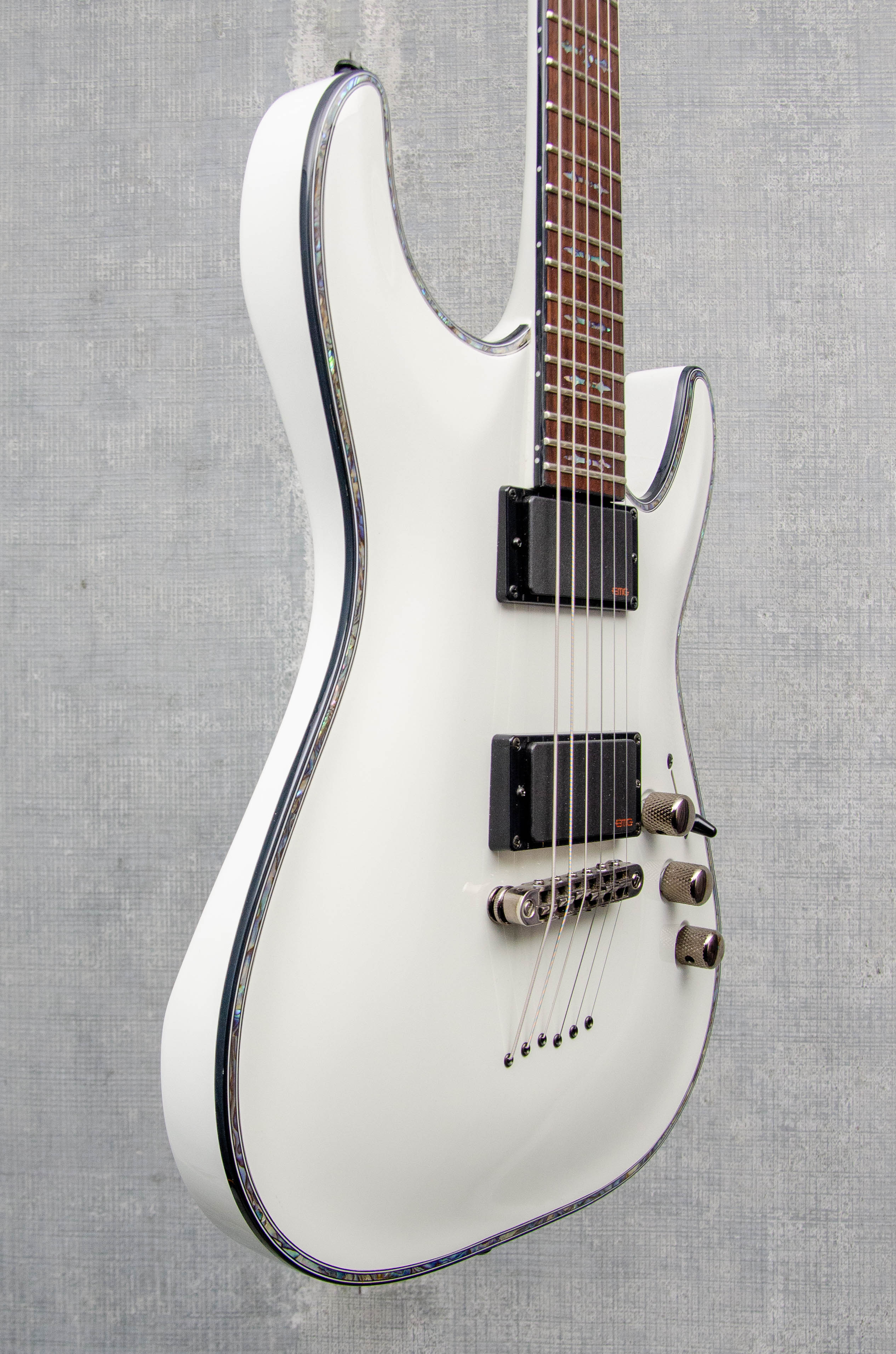 Used Schecter C-1 Hellraiser - White (w/ Case)