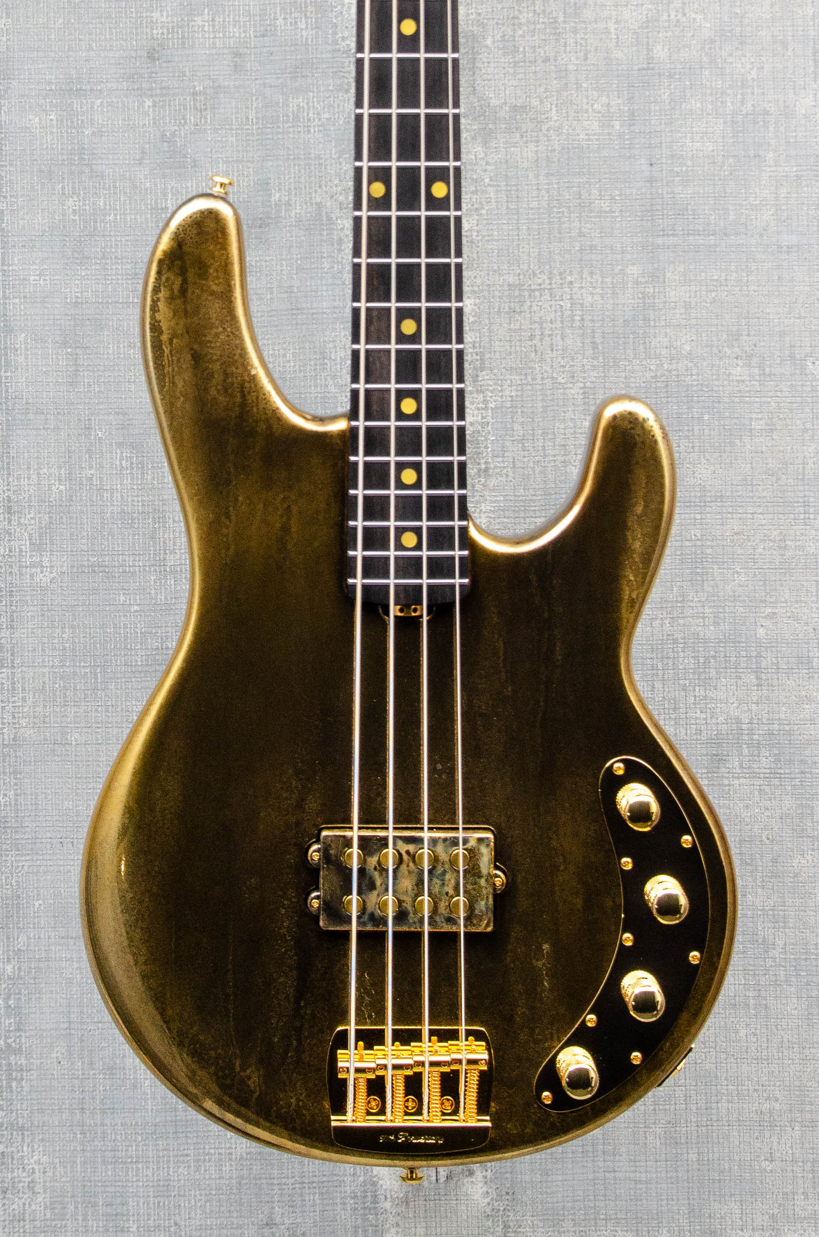 Ernie Ball Music Man StingRay 50th Anniversary Molten Gold Bass - In Stock!