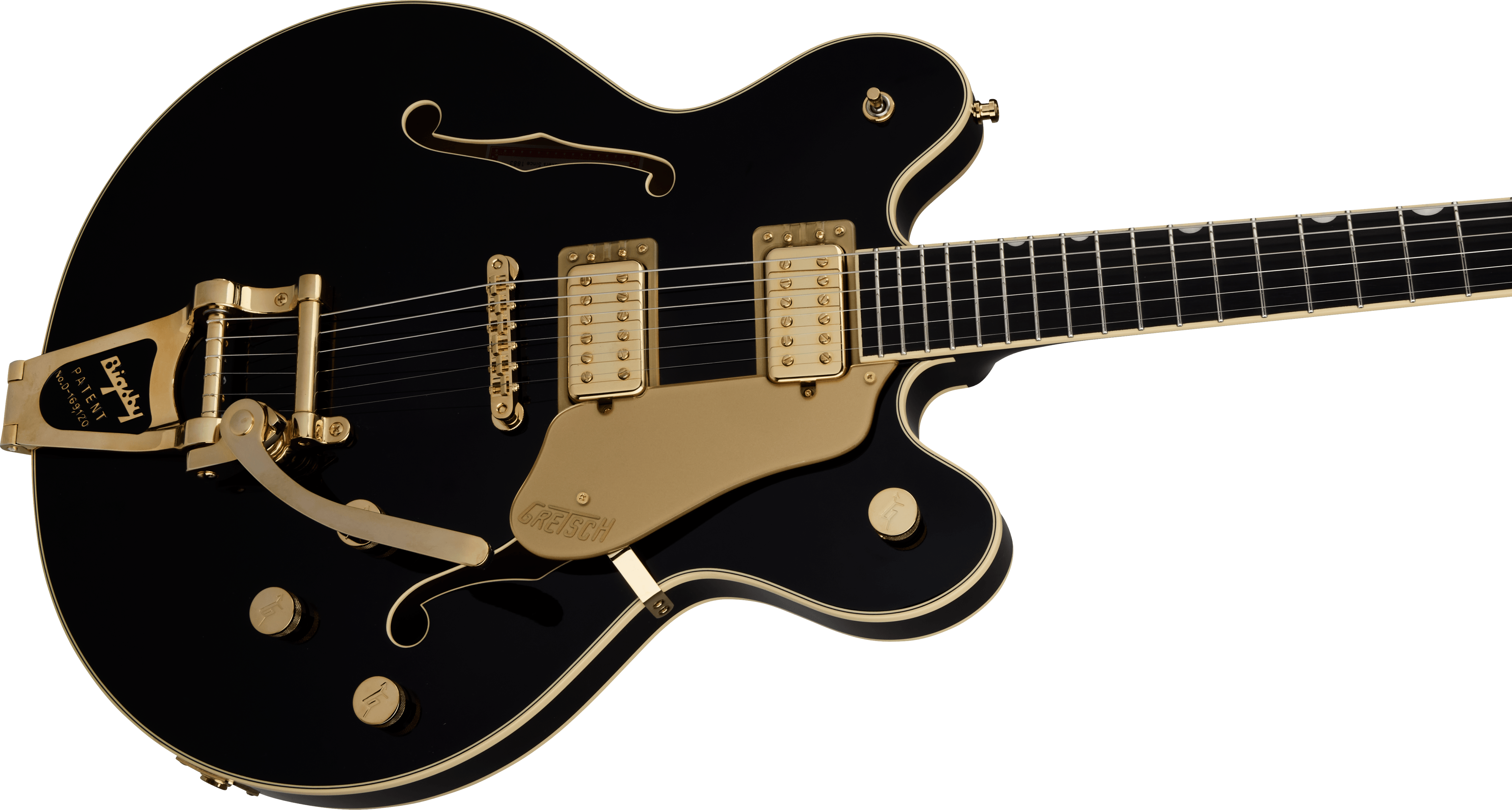 Gretsch Broadkaster LX Center Block with String-Thru Bigsby and Gold Hardware Black