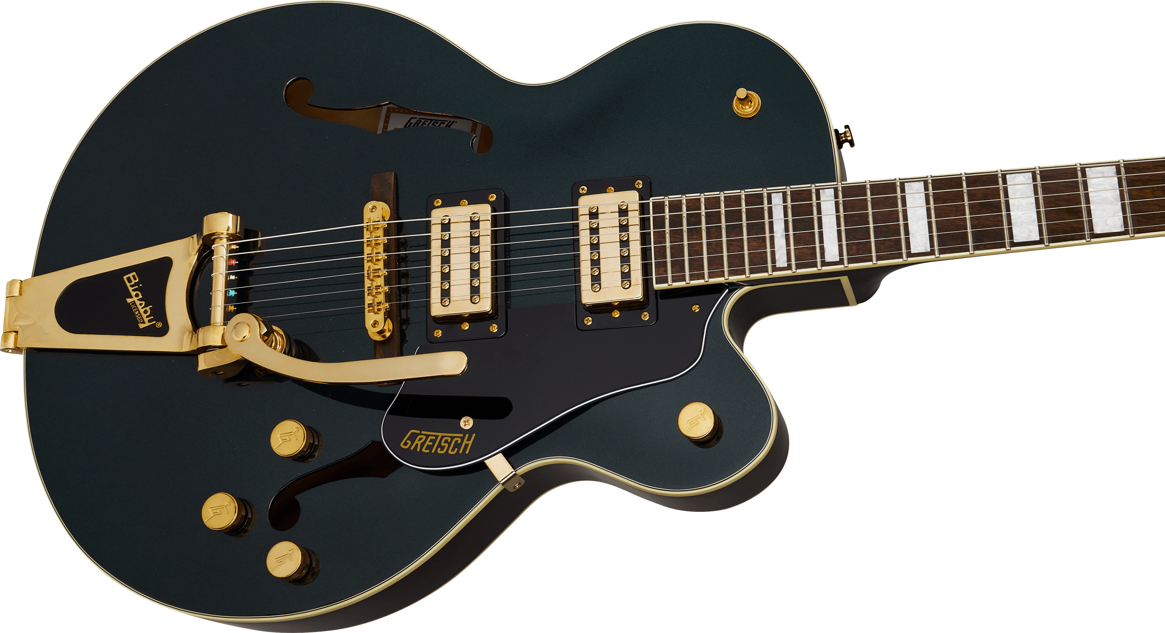 Gretsch G2420TG Streamliner Hollow Body with Bigsby LTD Broad'Tron BT-3S Cadillac Green
