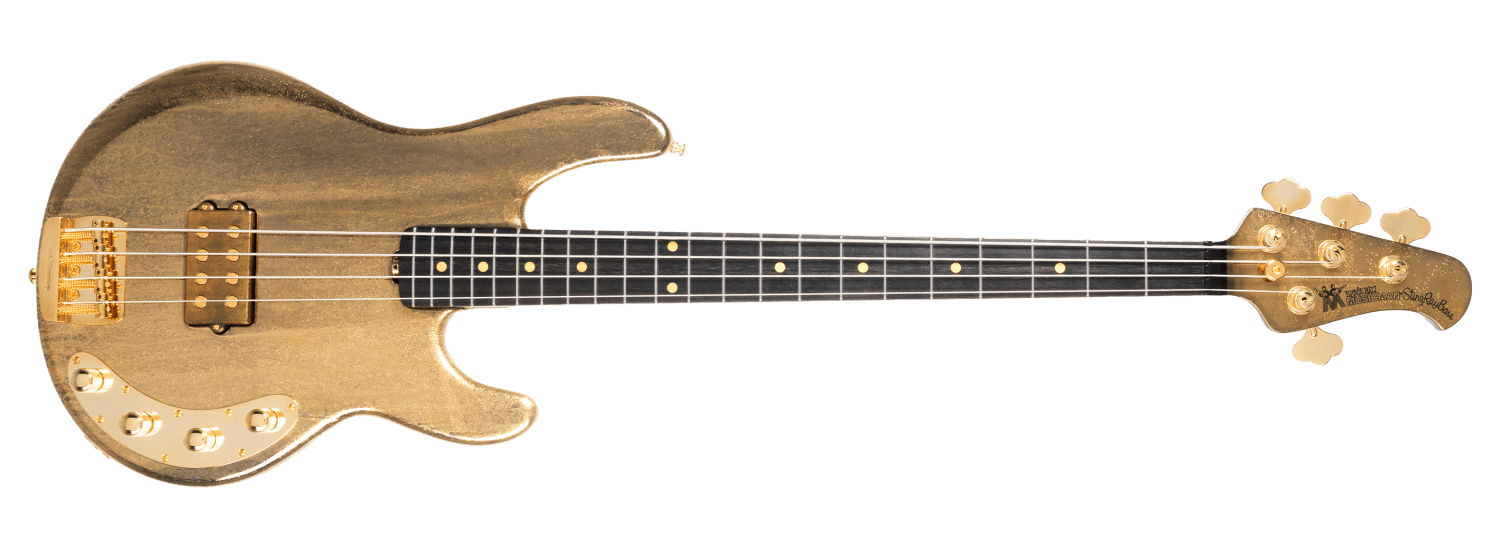 Ernie Ball Music Man StingRay 50th Anniversary Molten Gold Bass - In Stock!