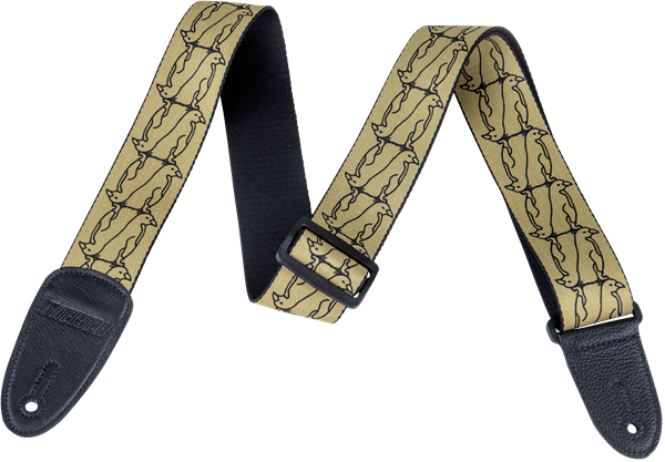 Gretsch Alternating Penguins Strap, Black on Gold