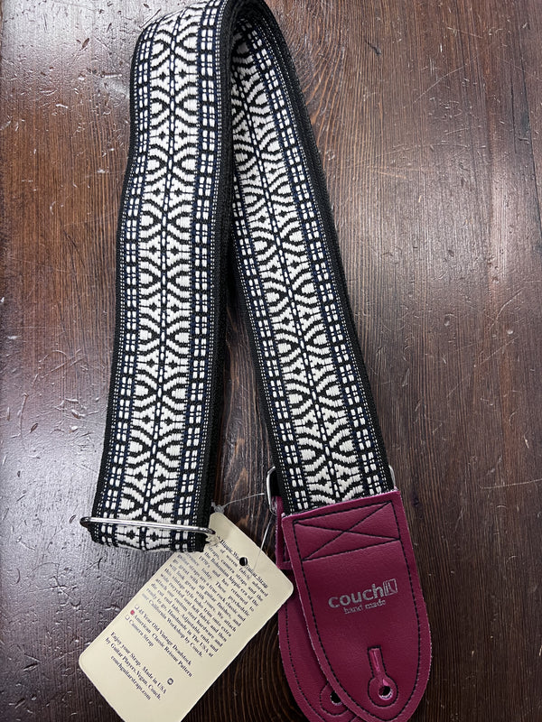 Couch Black & Maroon Tab Hippie Weave Guitar Strap