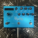 Blue guitar effects pedal with 'Big Sky' branding on a metallic surface