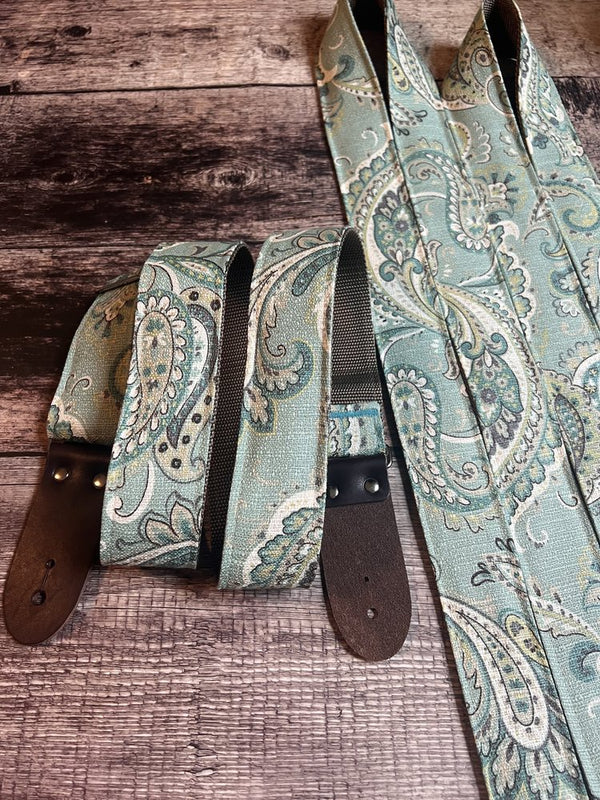 Josey Straps Vint Mint Paisley Guitar Strap