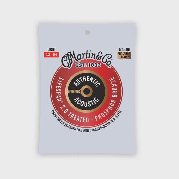 Martin Authentic Acoustic Lifespan 2.0 Light 12-54 Guitar Strings Phosphor Bronze