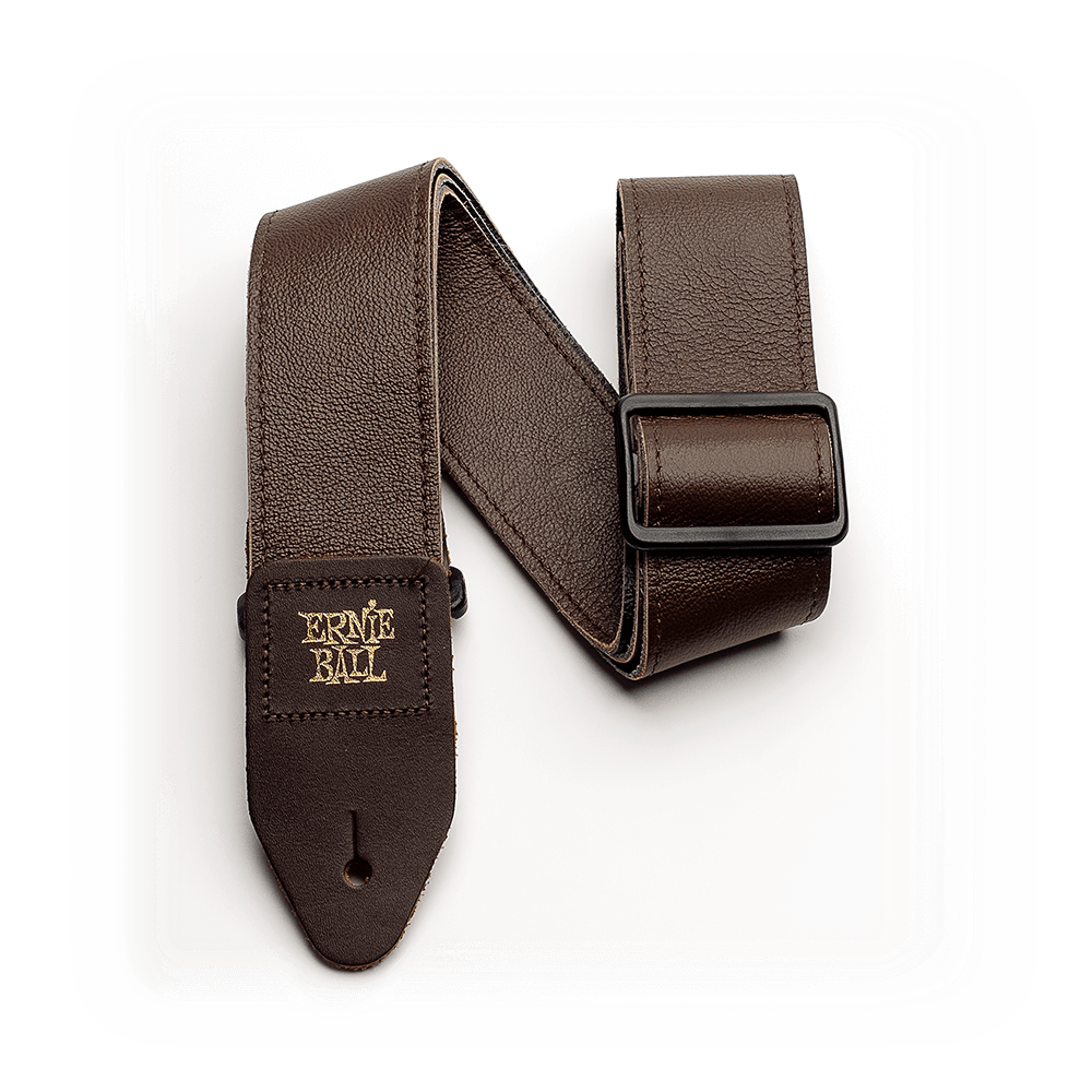 Ernie Ball Tri-Glide 2in Italian Leather Guitar Strap Brown