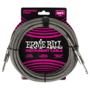 Ernie Ball Braided Instrument Cable Straight/Straight 18ft - Silver Fox