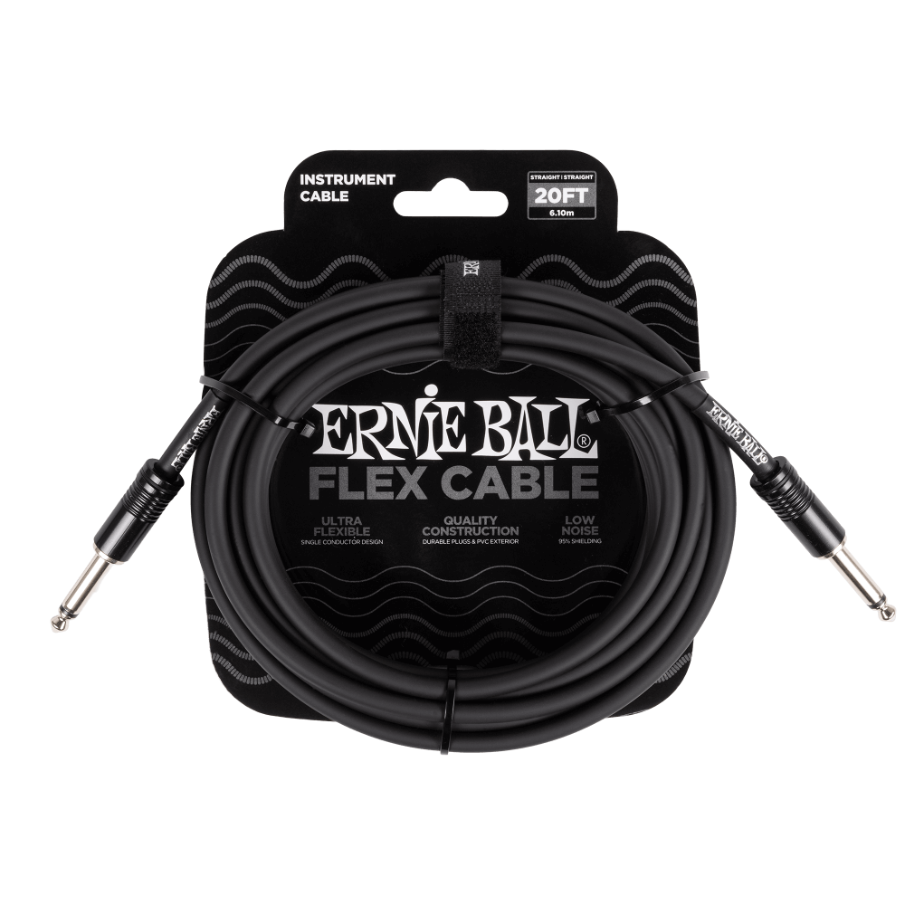Ernie Ball Flex Instrument Cable Straight/Straight 20ft Black